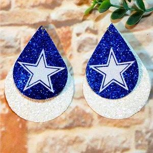 Dallas Cowboys faux leather earrings
